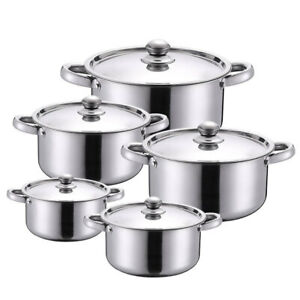 4 set stainless steel saucepans