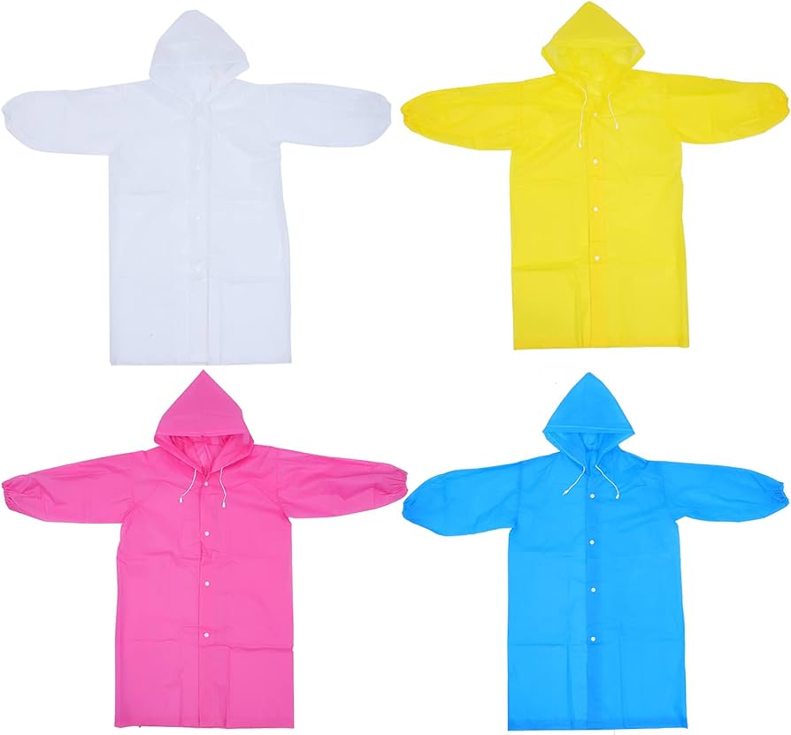 colorful children raincoat different colors
