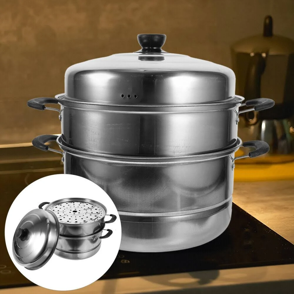 Stainless Steel Steamer Double Handle Boiler Large Cooking Pots- non electric